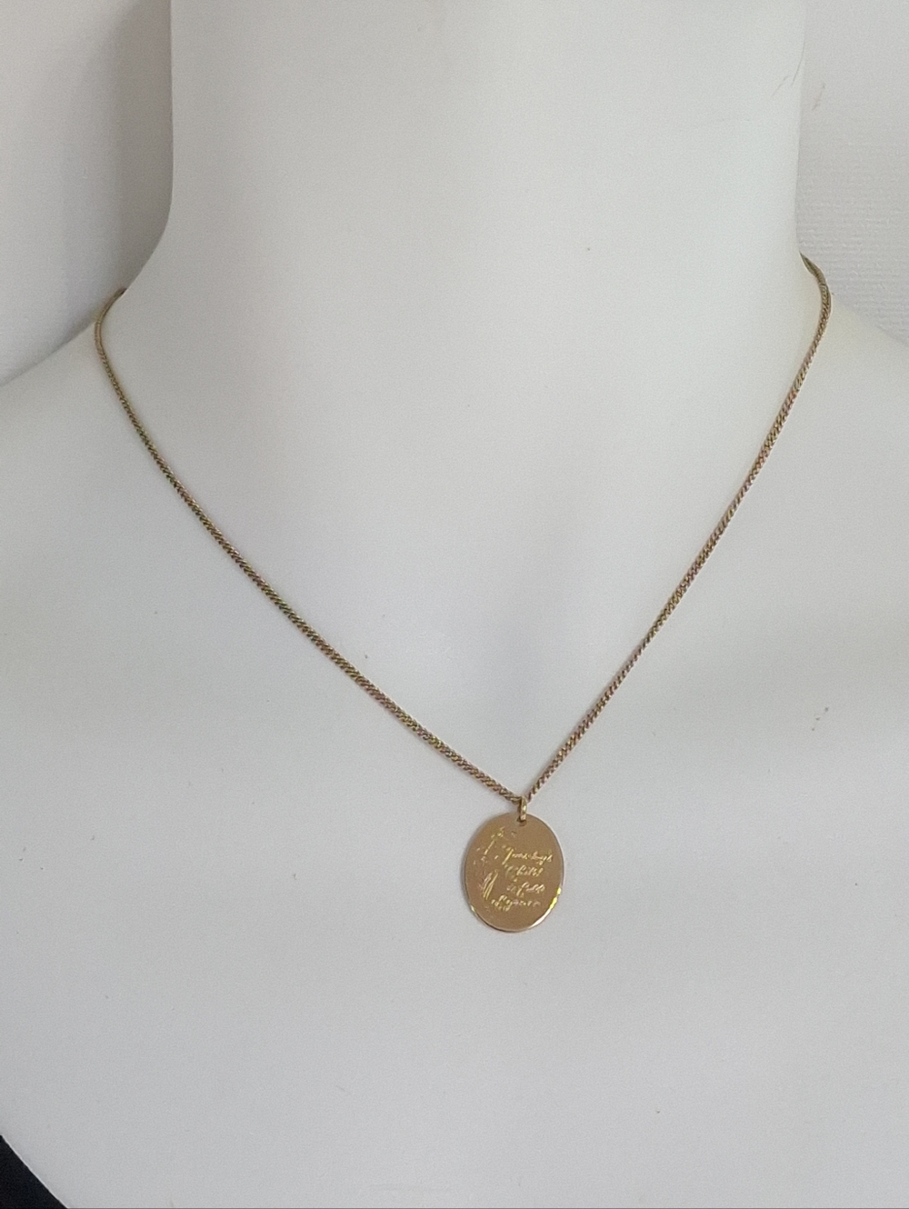 Vintage 1980s Avon "Tuesday’s Child" Gold Tone Lily Pendant Necklace